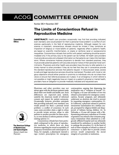 ACOG Committee Opinion 385