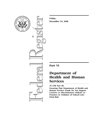 HHS Promulgates New Conscience Regulations