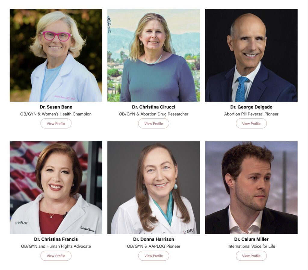 Dr. Susan Bane, OB/GYN and Women's Health Champion, smiling outdoors in a white coat with pink glasses visible in the image before a blurred background.